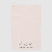 Monogramm Rosa | Moderne Minimalistische Weibchen Golfhandtuch (Vorderseite)