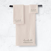Monogramm Rosa | Moderne Minimalistische Weibchen Handtuch