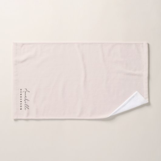 Monogramm Rosa | Moderne Minimalistische Weibchen Handtuch (Handtuch)