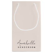 Monogramm Rosa | Moderne Minimalistische Weibchen Kleine Geschenktüte (Rückseite)