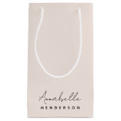 Monogramm Rosa | Moderne Minimalistische Weibchen Kleine Geschenktüte (Vorderseite)