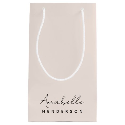 Monogramm Rosa | Moderne Minimalistische Weibchen Kleine Geschenktüte (Vorderseite)