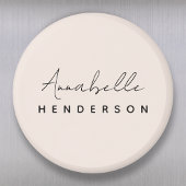 Monogramm Rosa | Moderne Minimalistische Weibchen Magnet