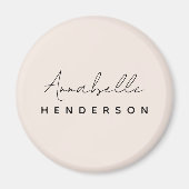 Monogramm Rosa | Moderne Minimalistische Weibchen Magnet (Vorne)