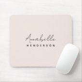 Monogramm Rosa | Moderne Minimalistische Weibchen Mousepad (Mit Mouse)