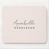 Monogramm Rosa | Moderne Minimalistische Weibchen Mousepad (Vorne)
