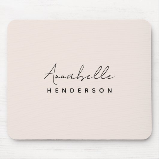 Monogramm Rosa | Moderne Minimalistische Weibchen Mousepad (Vorne)
