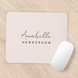 Monogramm Rosa | Moderne Minimalistische Weibchen Mousepad