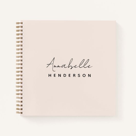 Monogramm Rosa | Moderne Minimalistische Weibchen Notizblock (Vorderseite)