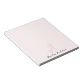 Monogramm Rosa | Moderne Minimalistische Weibchen Notizblock (angewinkelt)