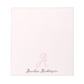 Monogramm Rosa | Moderne Minimalistische Weibchen Notizblock (Vorderseite)
