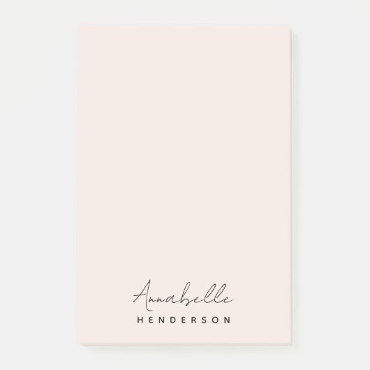 Monogramm Rosa | Moderne Minimalistische Weibchen Post-it Klebezettel (Vorderseite)