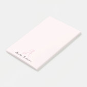 Monogramm Rosa | Moderne Minimalistische Weibchen Post-it Klebezettel (angewinkelt)