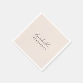 Monogramm Rosa | Moderne Minimalistische Weibchen Serviette (Ecke)