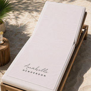 Monogramm Rosa   Moderne Minimalistische Weibchen Strandtuch