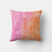Monogramm rosa Orangefarbenes anfängliches Aquarel Kissen (Rückseite)