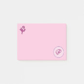 Monogramm Rosa P Post-it Klebezettel (Vorderseite)