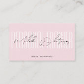 Monogramm rosa PERSONAL TRAINER moderne Schrift Visitenkarte (Vorderseite)