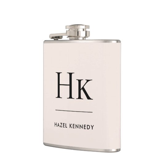 Monogramm Rosa Personalisiert Bachelorette Flachmann (Links)