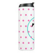 Monogramm rosa Punkte Thermosbecher (Nach links gedreht)