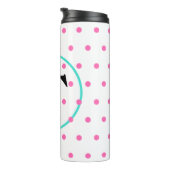 Monogramm rosa Punkte Thermosbecher (Nach rechts gedreht)