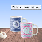Monogramm rosa Radmuster Kaffeetasse