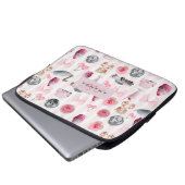 Monogramm Rosa Retro Disco Ball Coquette Laptopschutzhülle (Vorne Knopf)