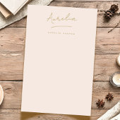 Monogramm | Rosa Rosa Gold Einfach Personalisiert Briefpapier