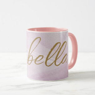Monogramm Rosa Rosa Gold Minimalistisch Tasse