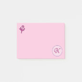 Monogramm Rosa Rosa X Post-it Klebezettel (Vorderseite)