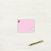 Monogramm Rosa Rose S Post-it Klebezettel (Auf Schreibtisch)