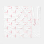 Monogramm Rosa Schleife Fleecedecke (Vorderseite (Horizontal))