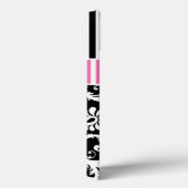 Monogramm, rosa, schwarz, weiß gestreiftes Damasku Case-Mate iPhone Hülle (Rückseite / Rechts)