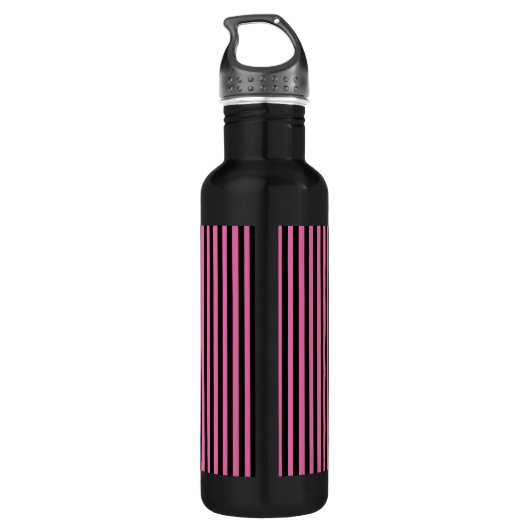 Monogramm, rosa, schwarz, weiß gestrichen trinkflasche (Rückseite)