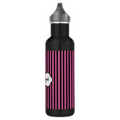 Monogramm, rosa, schwarz, weiß gestrichen trinkflasche (Rechts)