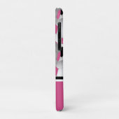 Monogramm rosa Schwarzer Fußball-Kugelmuster Case-Mate iPhone Hülle (Hinten/Links)