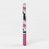 Monogramm rosa Schwarzer Fußball-Kugelmuster Case-Mate iPhone Hülle (Hinten/Rechts)
