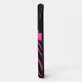 Monogramm-Rosa, schwarzer GlitzerZebra iPhone 5 Case-Mate iPhone Hülle (Hinten/Links)