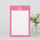 Monogramm rosa Stationär Briefpapier (Stehend Vorderseite)