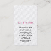 Monogramm (rosa) / Streifen (grau) Visitenkarte (Rückseite)