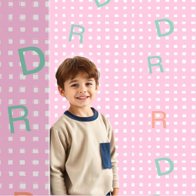 Monogramm Rosa Tapete (monogrammed wallpaper for kid's room)