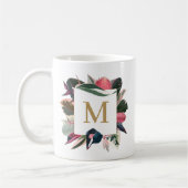 Monogramm rosa tropische, variierte Haushaltspflan Kaffeetasse (Links)