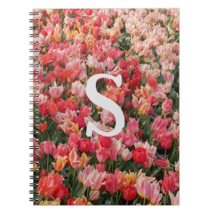 Monogramm Rosa Tulpen iPhone-Hülle Notizblock