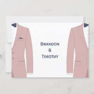 Monogramm Rosa und Blau Schwule Hochzeit RSVP Kart Einladung