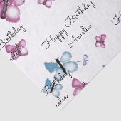 Monogramm Rosa und Blauer Schmetterling Seidenpapier (Detail)