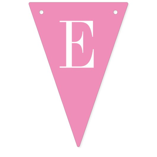 Monogramm rosa und blaues Seepferd unter Wasser Wimpelkette (Zweite Fahne)