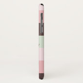 Monogramm rosa und braun Streifen Case-Mate iPhone Hülle (Hinten/Links)