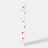 Monogramm rosa und goldene Konfetti-Dots Case-Mate iPhone Hülle (Rückseite / Rechts)