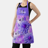 Monogramm Rosa und Lila Blüten Schürze (InSitu)