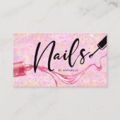 Monogramm rosa und Lila Funkelnd Nägel Visitenkarte (Vorderseite)